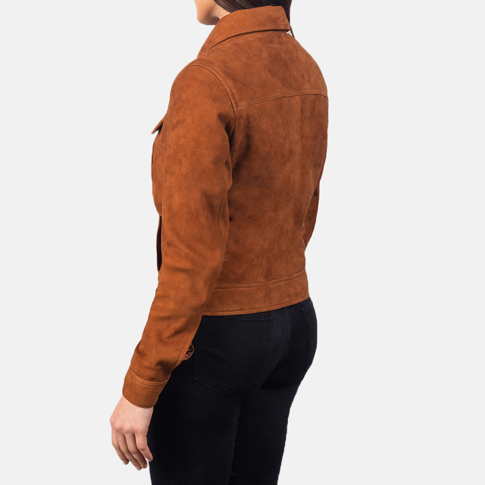 Suzy Brown Suede Jacket For Women 5-1551970866933