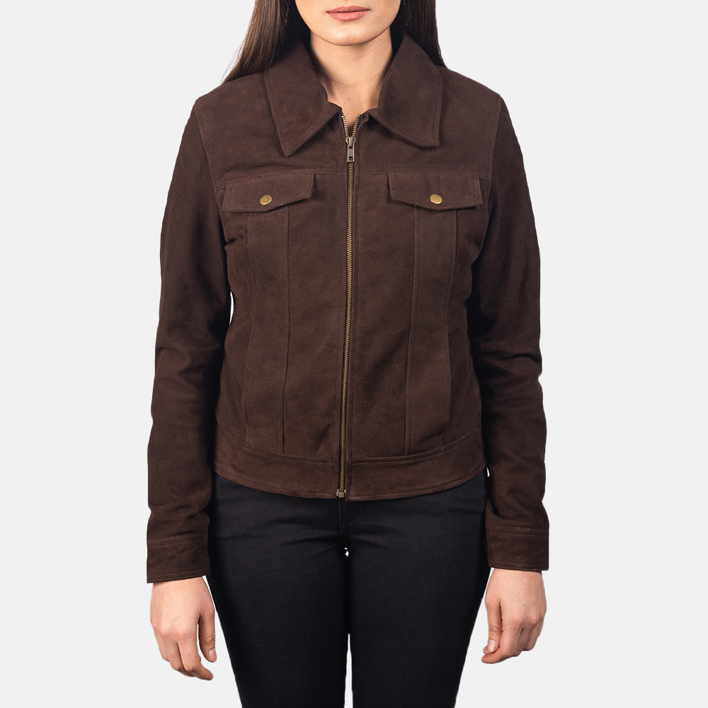 Suzy Mocha Suede Jacket For Women 4-1551971416420