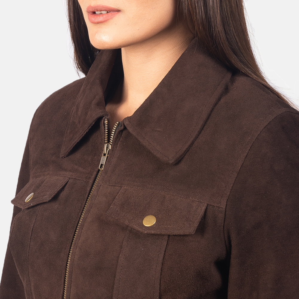 Suzy Mocha Suede Jacket For Women 6-1551971416670