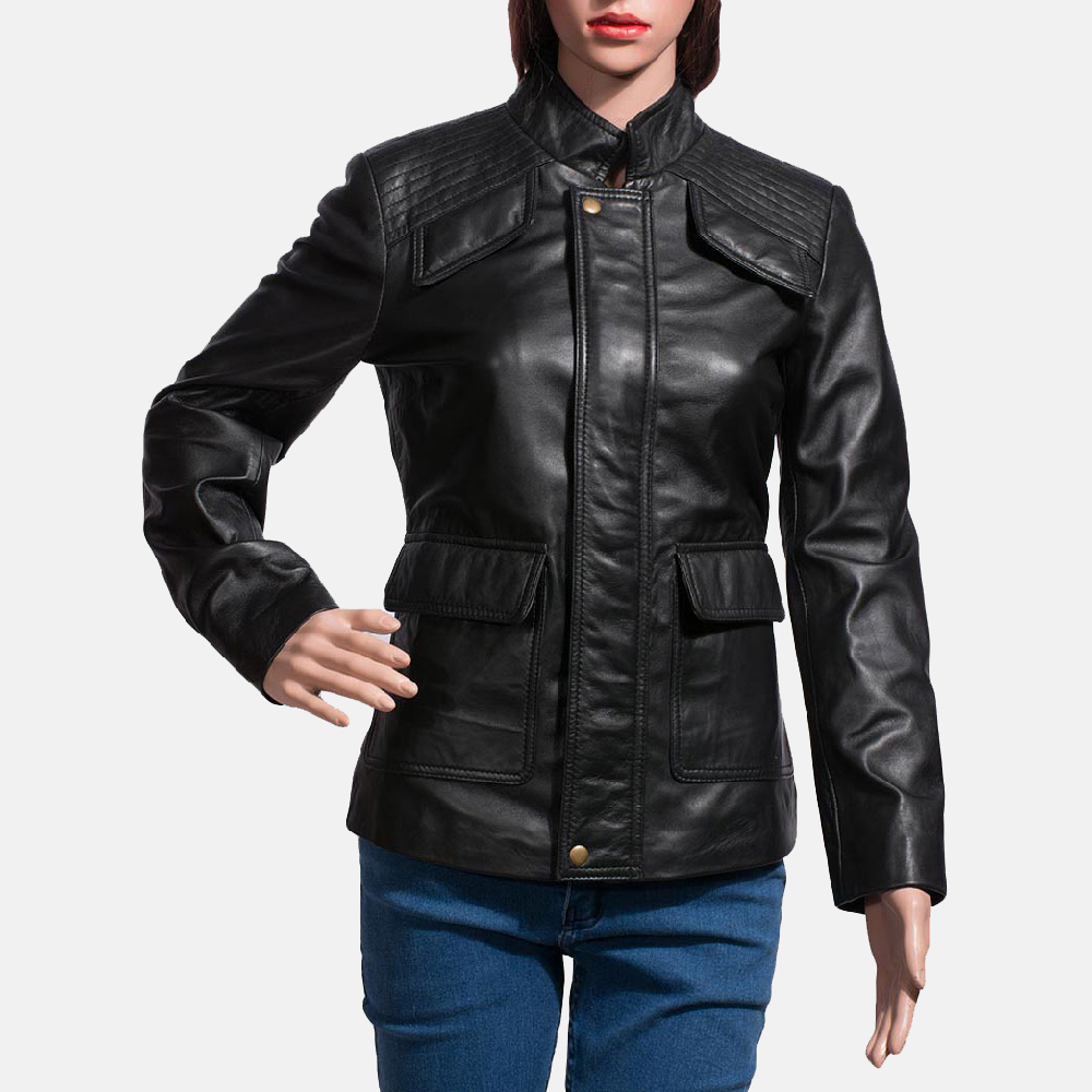 Womens Strada Black Leather Jacket-1491372763356 (1)
