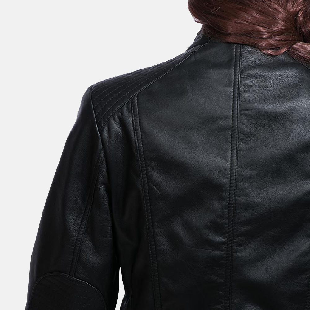 Womens Strada Black Leather Jacket 5-1491372763470