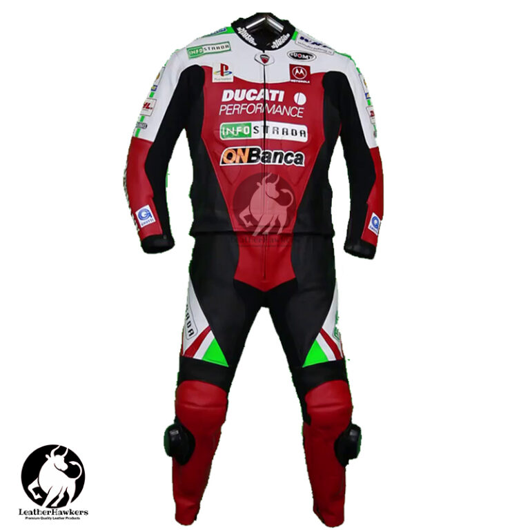 Troy Bayliss Ducati Suit MotoGP Leather Suit 2 Piece Leather Outfit