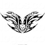 royalty-free-clip-art-vector-logo-of-a-black-and-white-skull-motorcycle-biker-handlebars-and-flames-by-vector-tradition-sm-8669